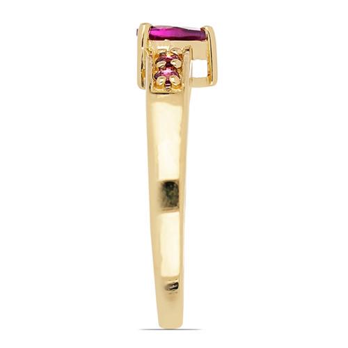 0.72 CT RHODOLITE GOLD PLATED STERLING SILVER RINGS #VR015391